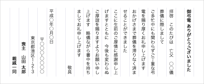 弔電のお礼は手紙で伝える お礼状の正しい書き方 小さなお葬式のコラム